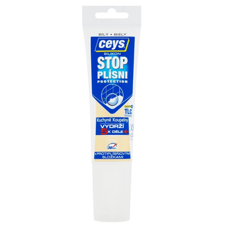STOP PLESNI, sanitárny silikón, 125ml, biela