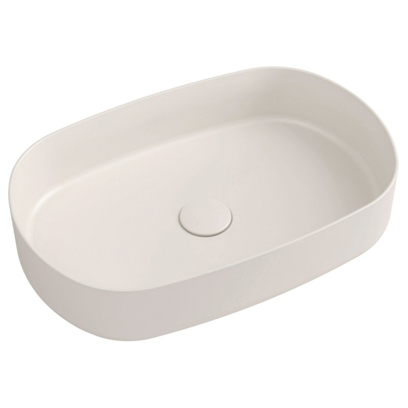 INFINITY OVAL keramické umývadlo na dosku, 55x36 cm, Ivory