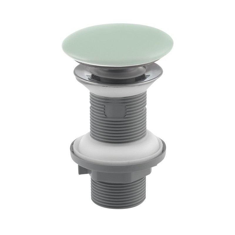 Umývadlová výpust 5/4" click-clack, keramická krytka, tl.20-70mm, zelena mint