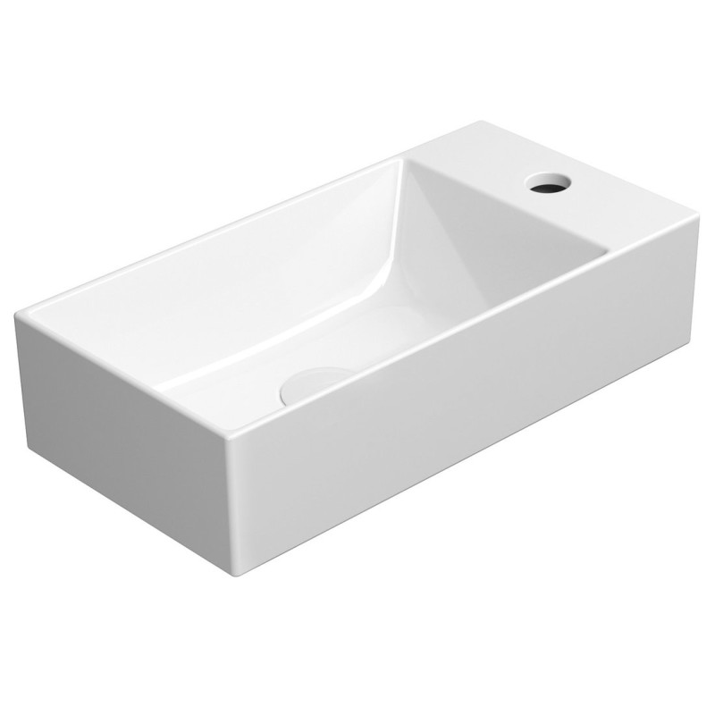KUBE X keramické umývadlo 50x25 cm, pravé/ľavé, biela ExtraGlaze