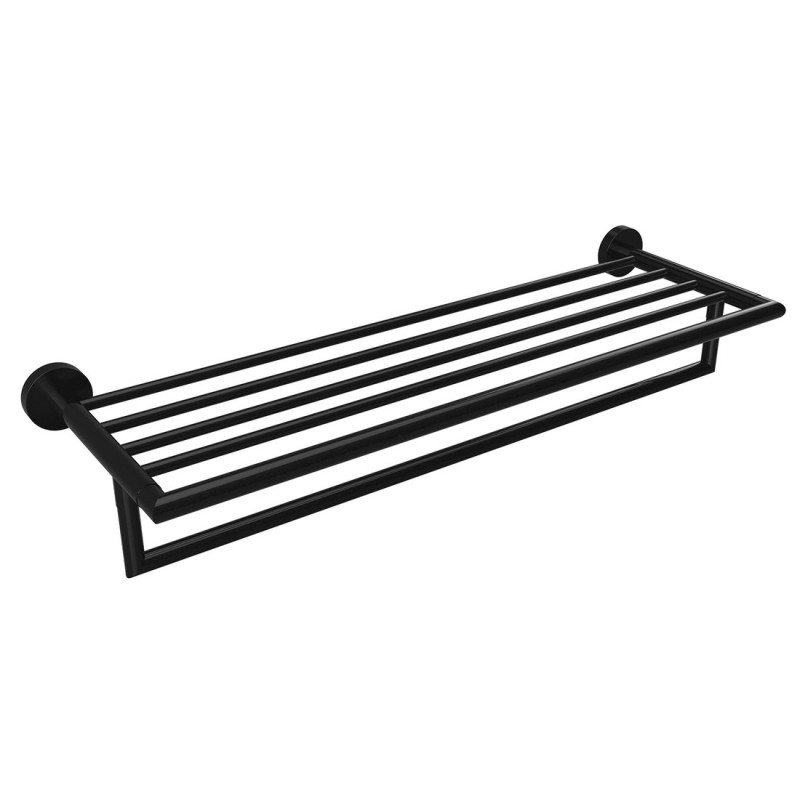 X-ROUND polička na uteráky s hrazdou 500mm, čierná