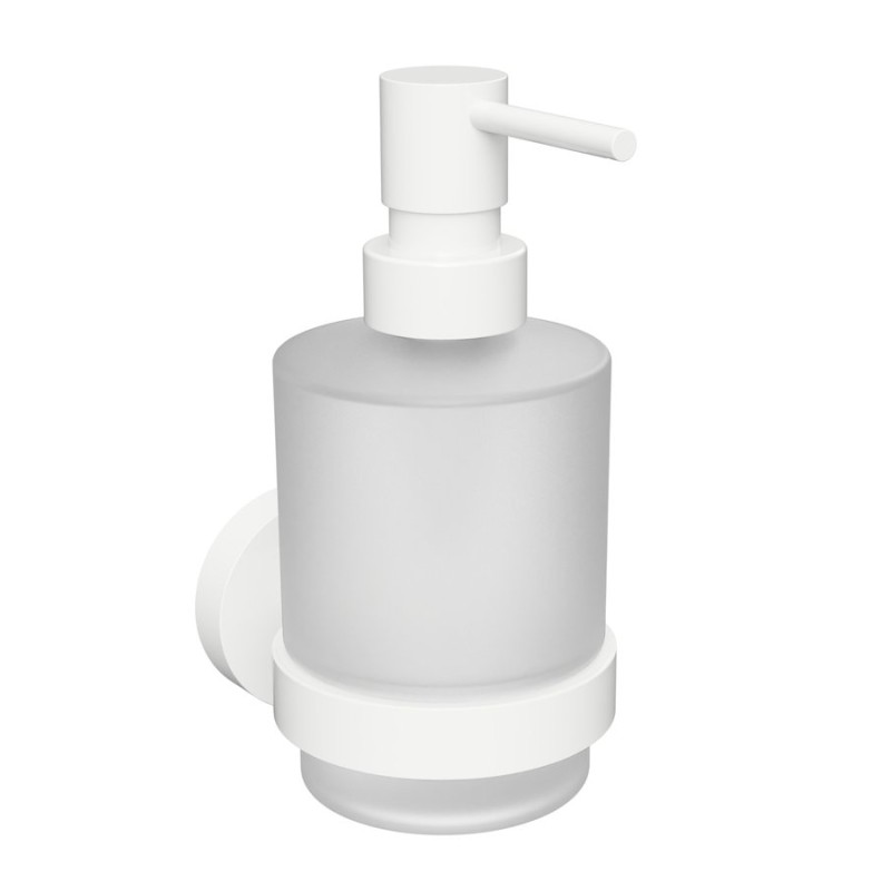 X-ROUND WHITE dávkovač mydla, mliečne sklo, 200ml, biela