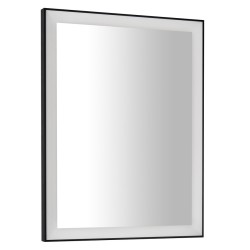 GANO zrkadlo s LED osvetlením 60x80cm, čierna