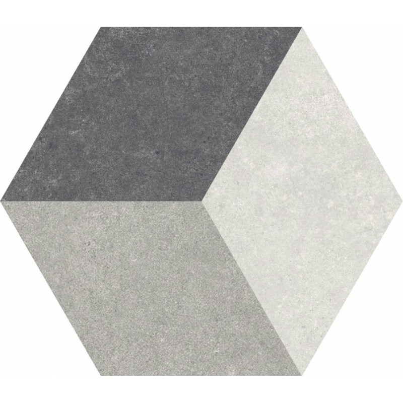 TRAFFIC dlažba Grey 3D Hex 22x25 (bal1,04m2)