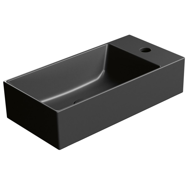 KUBE X keramické umývadlo 50x25 cm, pravé/ľavé, čierna matná
