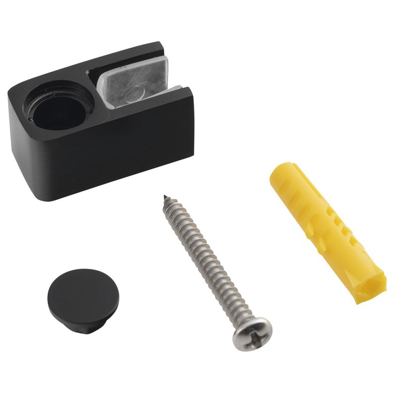 VARIO koncovka na upevnenie skla do podlahy, čierná