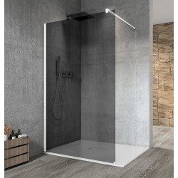 VARIO WHITE jednodielna sprchová zástena na inštaláciu k stene, dymové sklo, 800 mm