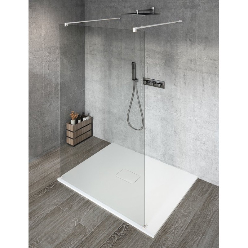 VARIO WHITE jednodielna sprchová zástena do priestoru, číre sklo, 1000 mm