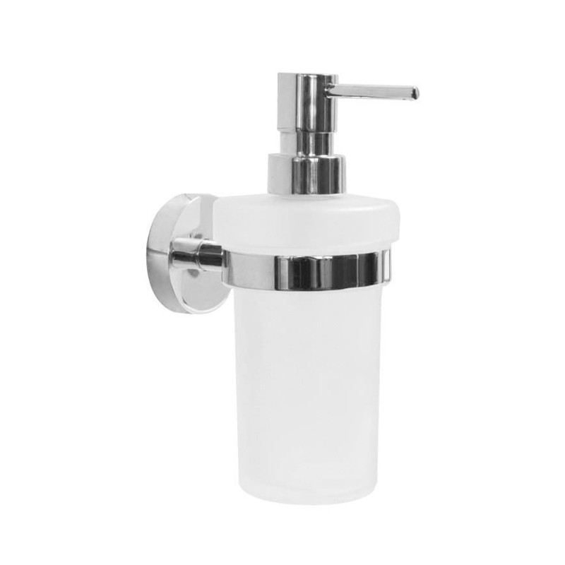 X-ROUND dávkovač tekutého mydla, mliečne sklo, 230ml, chróm