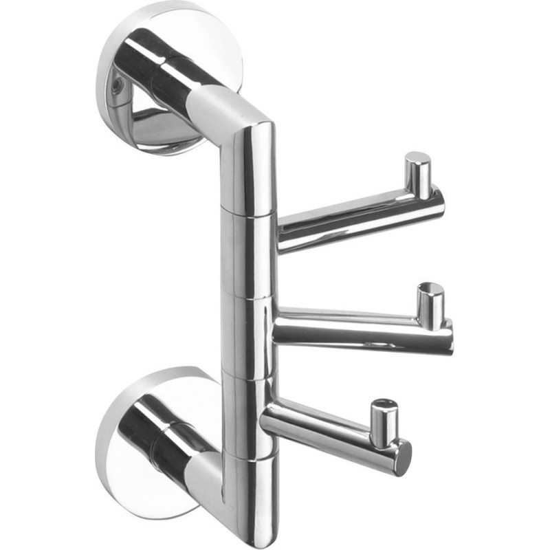 X-ROUND trojháčik otočný, chróm