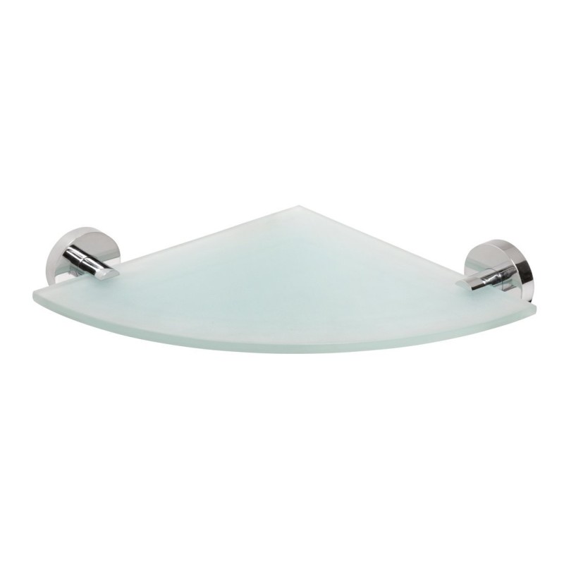 X-ROUND E sklenená polička rohová 235x255mm, chróm