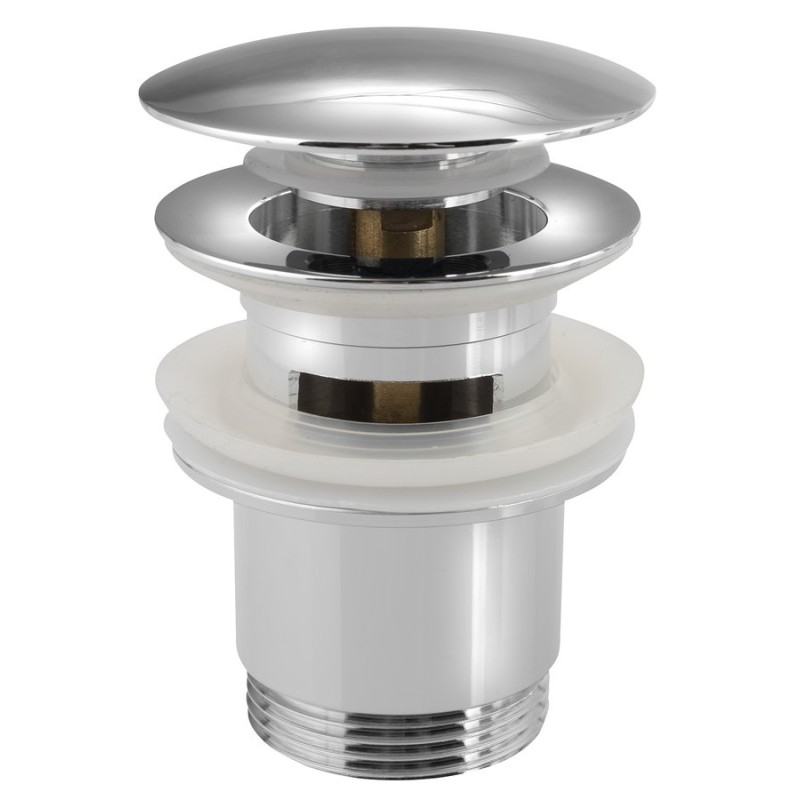 Umývadlová výpust 5/4", click-clack, veľká zátka, tl.30-45mm, chróm