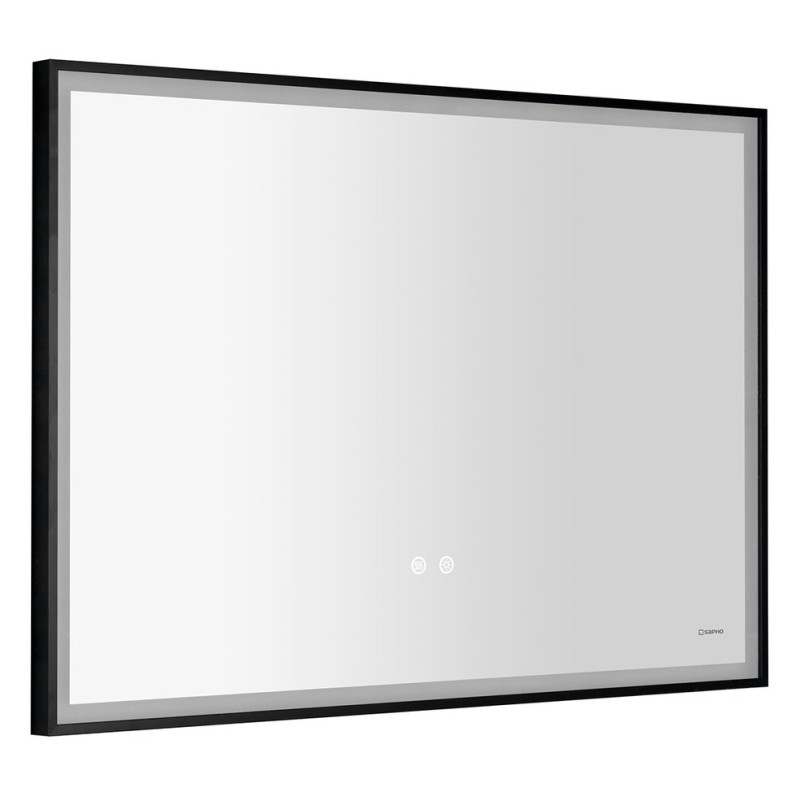 SORT zrkadlo s LED osvetlením 100x70cm, senzor, fólia anti-fog, 3000-6500 ° K, čierna mat