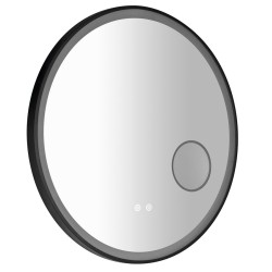 TARAN okrúhle zrkadlo s LED osvetlením, ø 70cm, kozm.zrkadlo, senzor, fólia anti-fog, 3000-6500°K, čierna mat