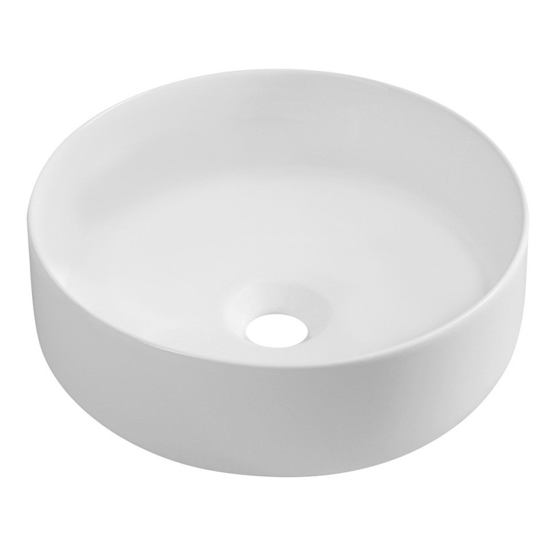 INFINITY ROUND keramické umývadlo na dosku, priemer 36x12 cm, matná biela
