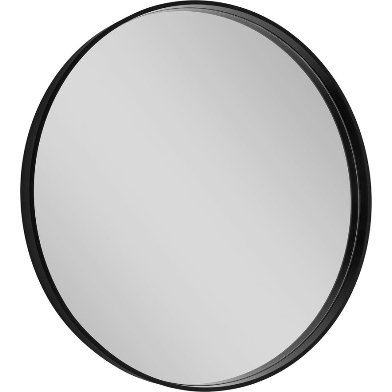 NOTION guľaté zrkadlo v ráme, ø 80cm, čierna mat