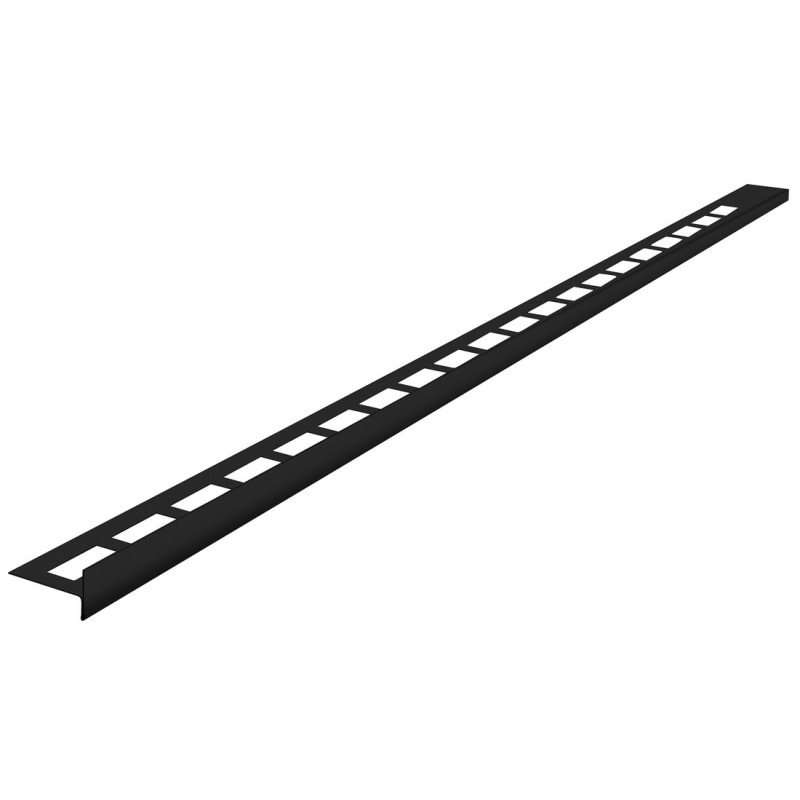 Nerezová lišta spádovacia, ľavá, výška 10 mm, dĺžka 1000 mm, čierna mat