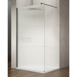VARIO BLACK jednodielna sprchová zástena na inštaláciu k stene, sklo nordic, 1000 mm