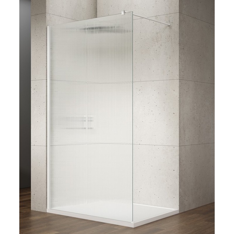 VARIO WHITE jednodielna sprchová zástena na inštaláciu k stene, sklo nordic, 900 mm