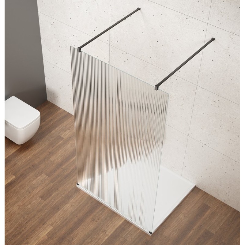 VARIO BLACK jednodielna sprchová zástena do priestoru, sklo nordic, 1000 mm