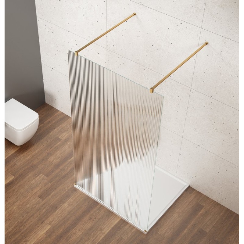VARIO GOLD MATT jednodielna sprchová zástena do priestoru, sklo nordic, 1100 mm
