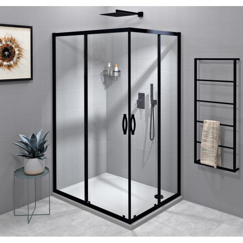 SIGMA SIMPLY BLACK obdĺžniková sprchová zástena 1100x900 mm, L/P varianta, rohový vstup