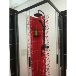 Vodovodná batéria sprchová s hlavovou a ručnou sprchou COLORADO čierna matná/chróm