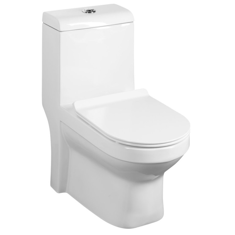HUBERT WC kombi, spodný/zadný odpad, biela