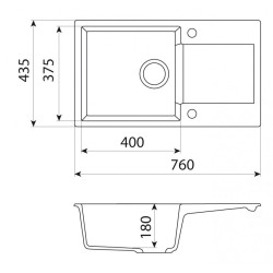 Reginox Mini Amsterdam 760.0 Black metalic (silvery)