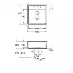 Villeroy & Boch Single 595 Mosaic Biela keramika Mosaic