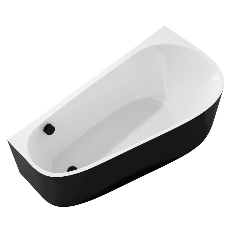 PROJEKTA DR MONOLITH nástenná stojaca vaňa 156x77x60cm, bielá/čierná