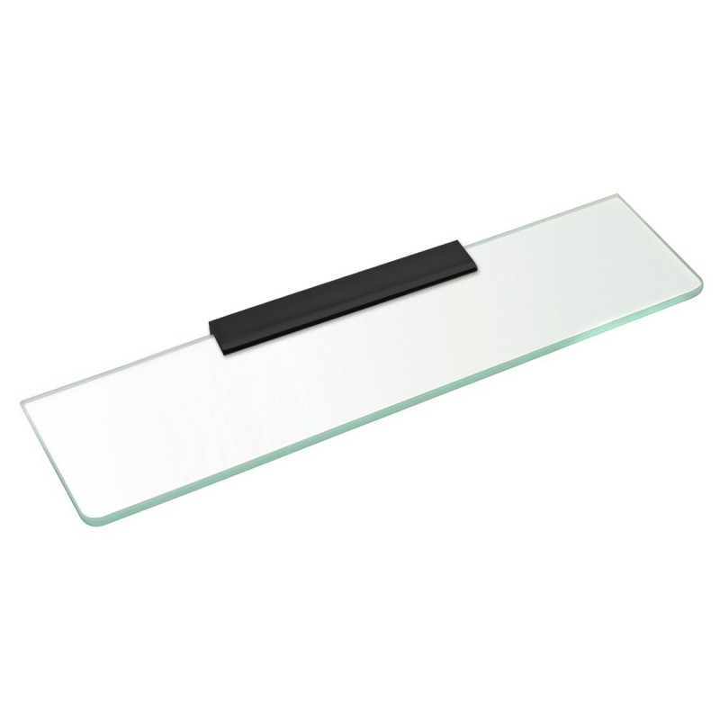 Sklenená polica 500mm, čierna/číre sklo