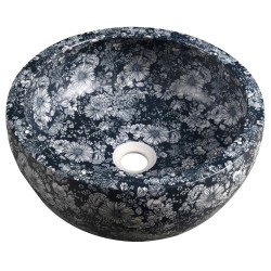 PRIORI keramické umývadlo na dosku Ø 41 cm, modrá se vzorom