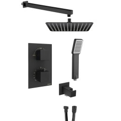 LATUS podomietkový sprchový set s termostatickou batériou, box, 2 výstupy, čierna mat