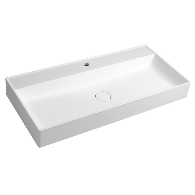 TWIG umývadlo vrátane krytu výpuste 100x47cm, liaty mramor, biela