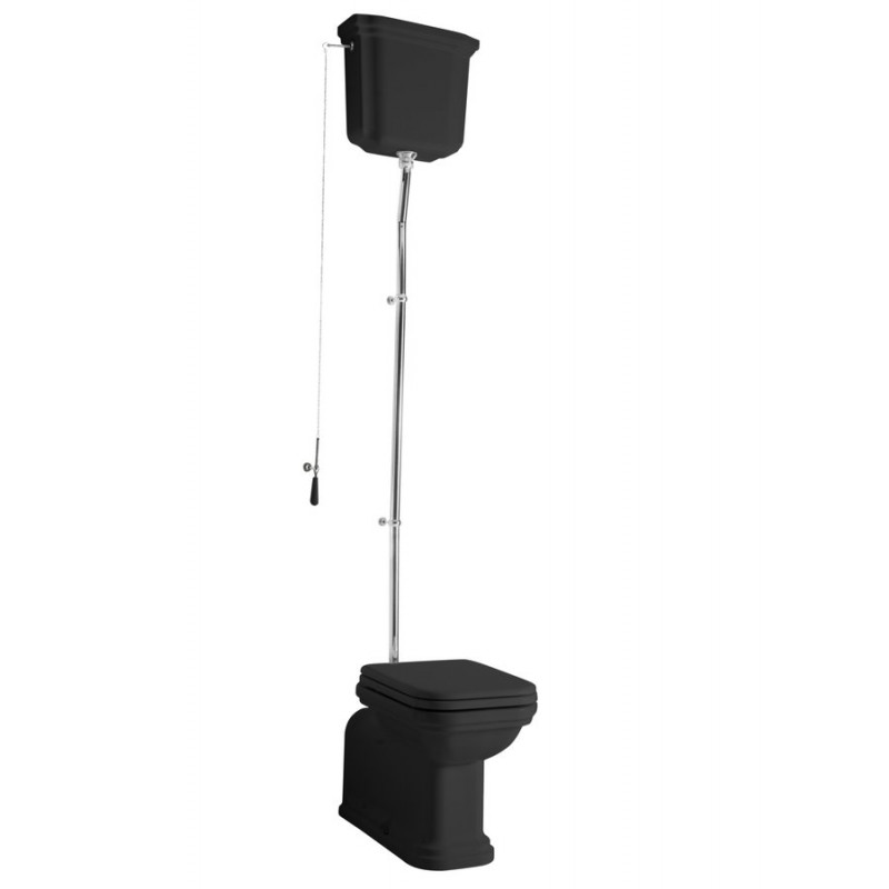 WALDORF WC misa s nádržkou, spodný/zadný odpad, čierna-chróm