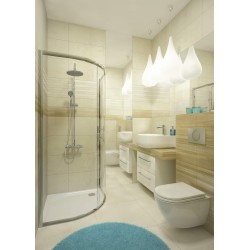 Akrylátová sprchová vanička, polkruhová, 100x100 cm