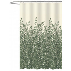 Sprchový záves 180x200cm, polyester, zelené listy