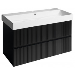 FILENA umývadlová skrinka 95x51,5x43cm, čierna mat strip