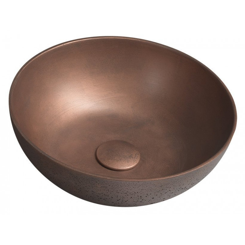 FORMIGO betónové umývadlo na dosku, priemer 39cm, meď