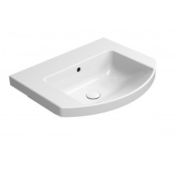 NORM keramické umývadlo oblé 60x49cm, bez otvoru, biela ExtraGlaze