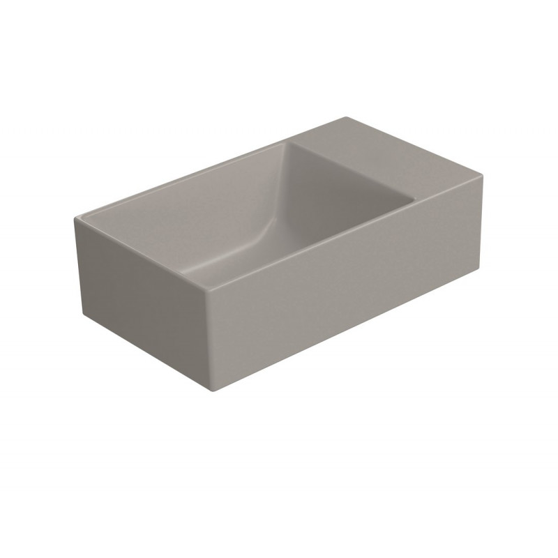 KUBE X keramické umývadlo 40x23cm, bez otvoru tortora mat