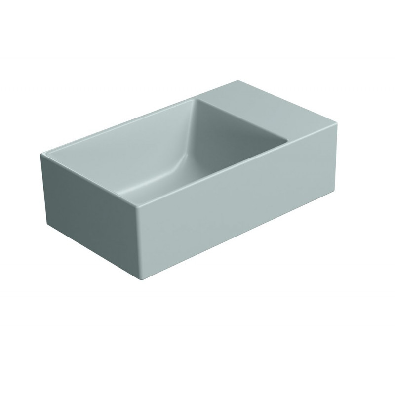 KUBE X keramické umývadlo 40x23cm, bez otvoru, ghiaccio mat