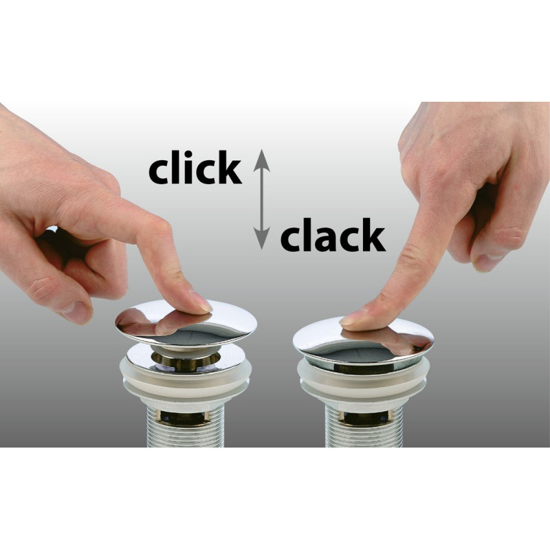 GSI umývadlová výpust 5/4", click-clack, keramická zátka, creta mat