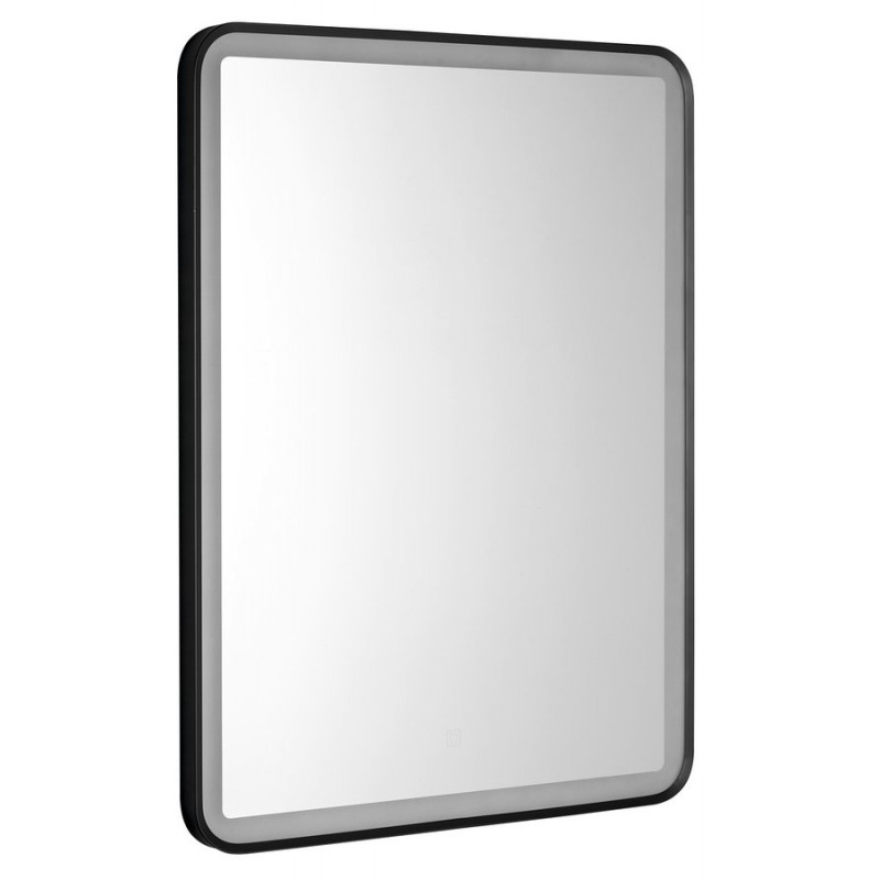 SWIDA zrkadlo s LED osvetlením 60x80cm, dotykový senzor, stmievateľné, čierna mat