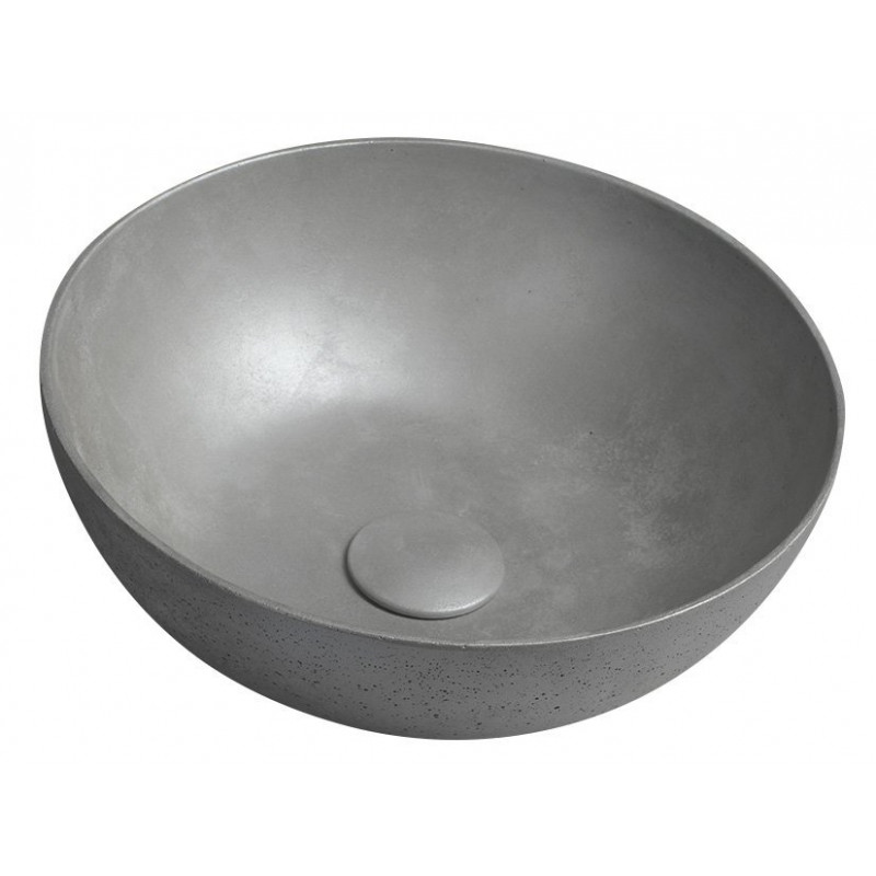 FORMIGO betónové umývadlo na dosku, priemer 39cm, striebrna