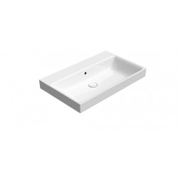 NUBES keramické umývadlo 80x50cm, brúsená spodná hrana, bez otvoru, biela ExtraGlaze