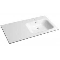 ARECA umývadlo 110x50cm, liaty mramor, pravé, biela