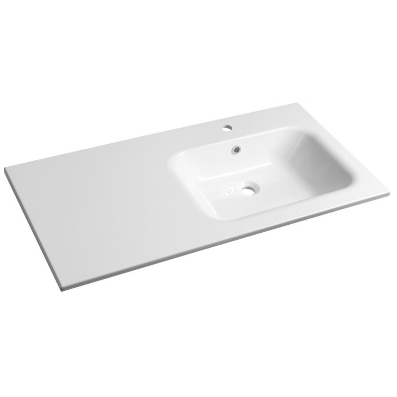 ARECA umývadlo 110x50cm, liaty mramor, pravé, biela
