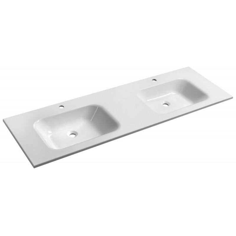 ARECA dvojumývadlo 161x51,5cm, liaty mramor, biela
